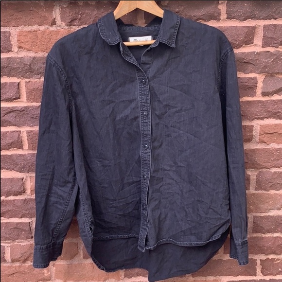📌  Madewell Denim Oversized Ex-Boyfriend Shirt - Picture 2 of 6